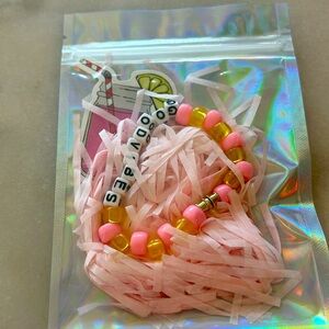 Selling bracelets theme Pink lemonade/Goodvibes Color pink /yellow